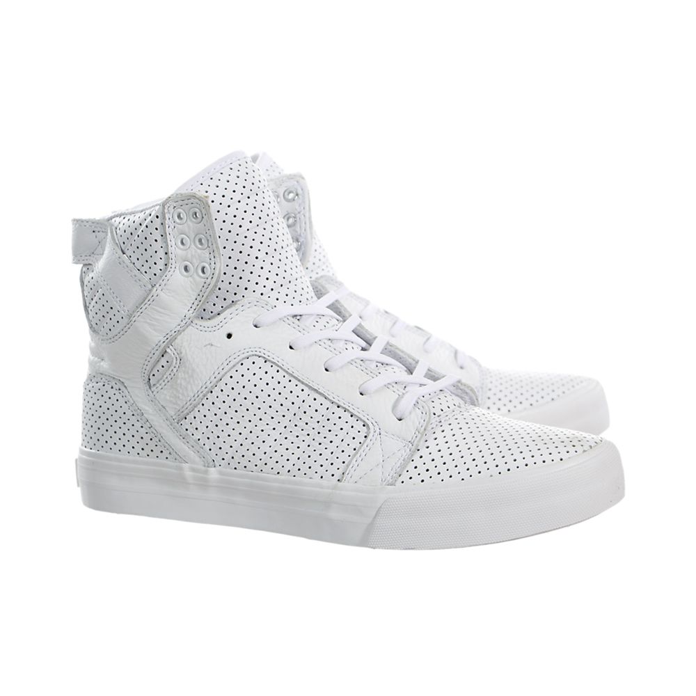 Baskets Montantes Supra SkyTop HF Blanche White/White Homme | NMV-63360591